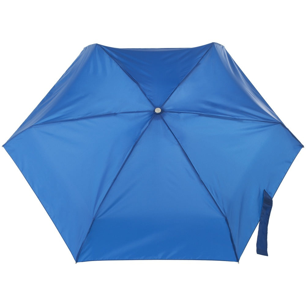 Mini Auto Open Close Neverwet And Sunguard Umbrella in Blue Open Top View