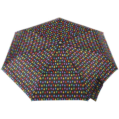 Sunguard Auto Open Close Umbrella With Neverwet in Black Rain Open Top View