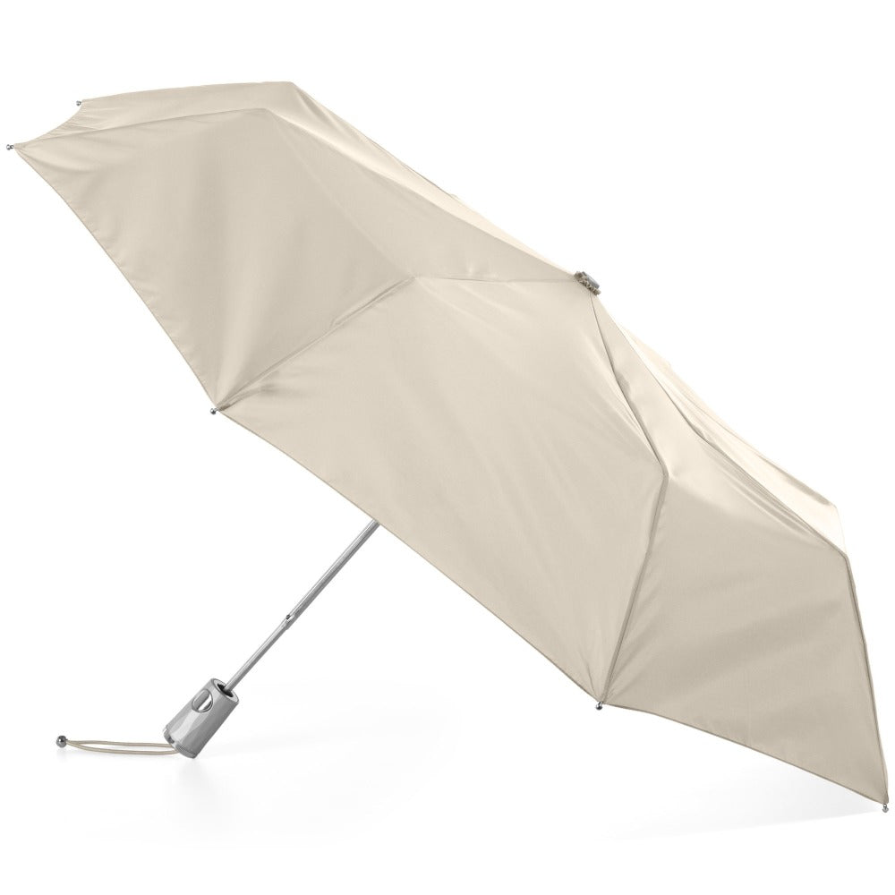 Signature Auto Open Umbrella With Neverwet in Khaki Open Side Profile
