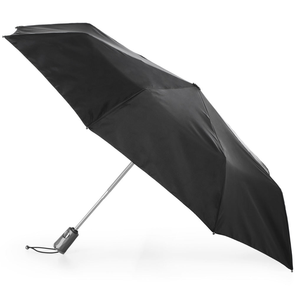 Titan Large Auto Open Close Neverwet Umbrella in Black Open Side Profile
