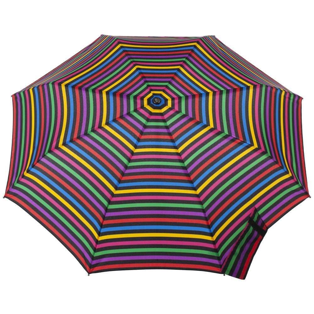 Titan Large Auto Open Close Neverwet Umbrella in Stripe Hue Open Top View
