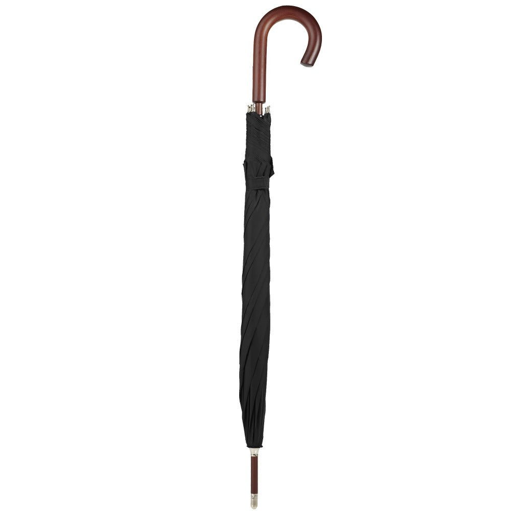 9302 Blue Line Wooden Stick Umbrella - Totes Auto Open Umbrella 