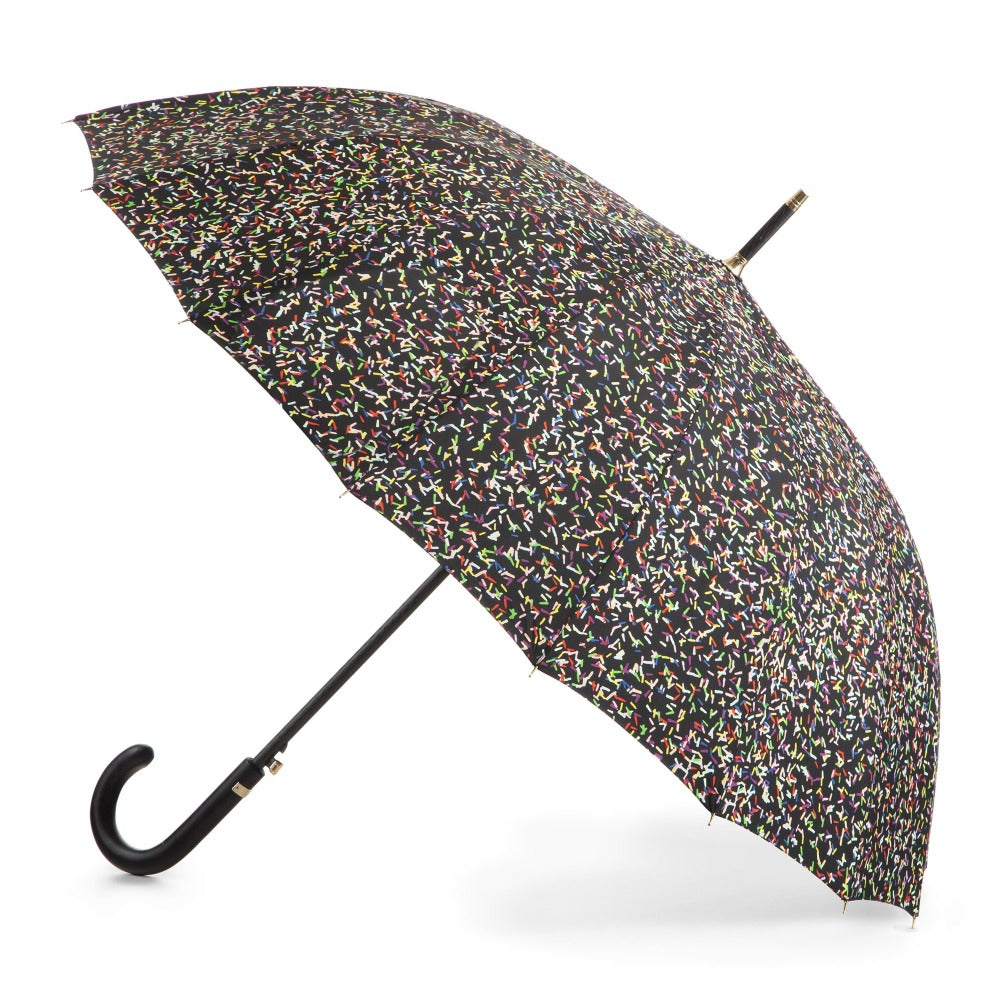 50th Anniversary Stick Umbrella in Sprinkles Open Side Profile