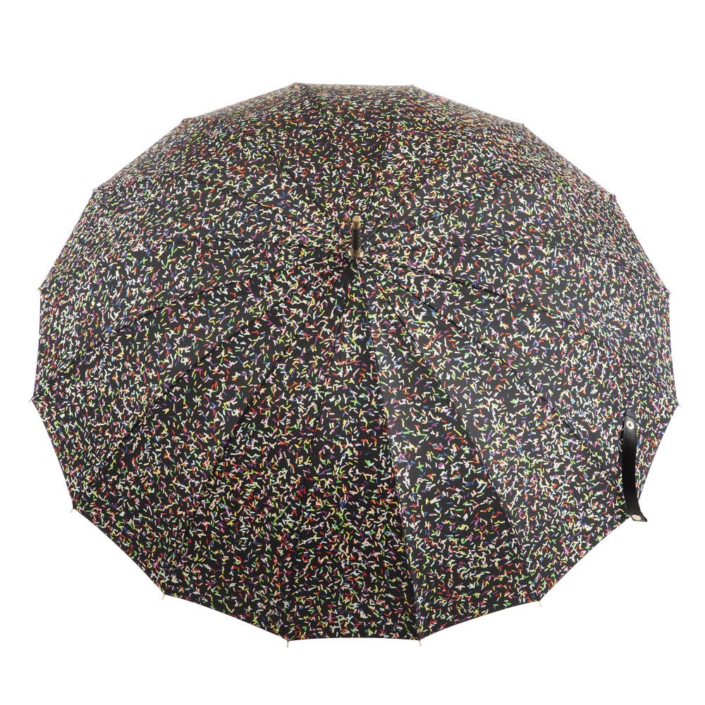50th Anniversary Stick Umbrella in Sprinkles Open Top View