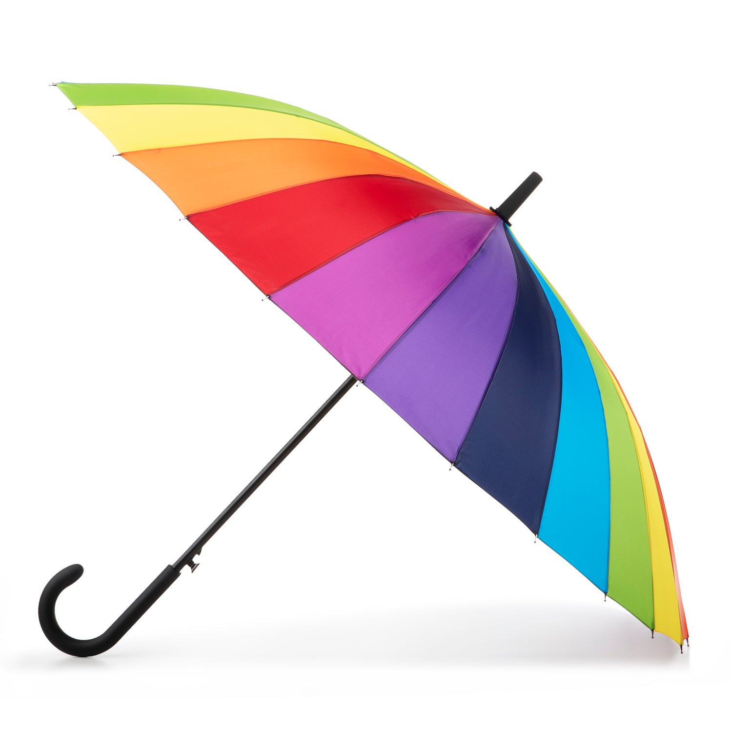 Totes 24 Rib Rainbow Auto-Open Stick Umbrella - Rainbow