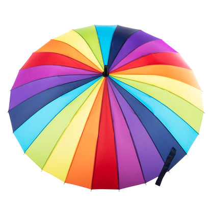Auto Open Rainbow Stick Umbrella top view