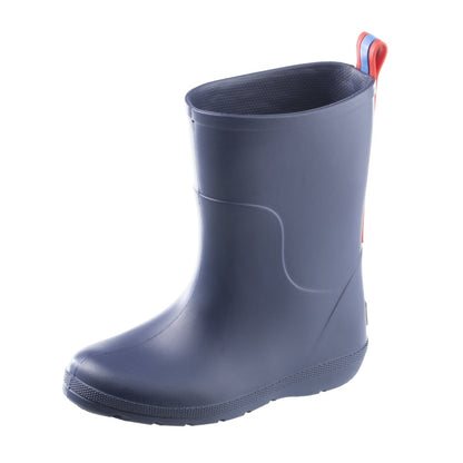Cirrus™ Toddler’s Charley Tall Rain Boot in Navy Blue with Red on Contrasting Stripe Left Angled View