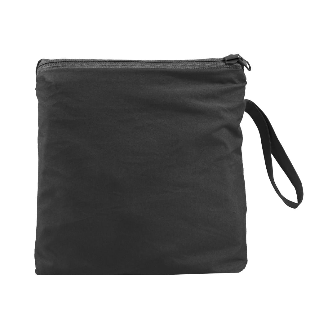 Reversible Rain Poncho in Black Closed in Carrying Pouch
