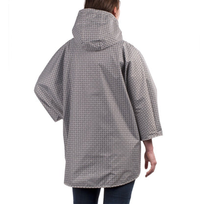 Reversible Rain Poncho in Black Reversed on Model Back