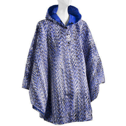 Reversible Rain Poncho in Nordic Leopard Reversed Right Angled View