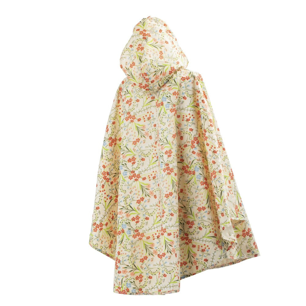 Reversible Rain Poncho in Wild Flowers Back