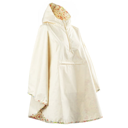 Reversible Rain Poncho in Wild Flowers Reversed Right Angled Side View