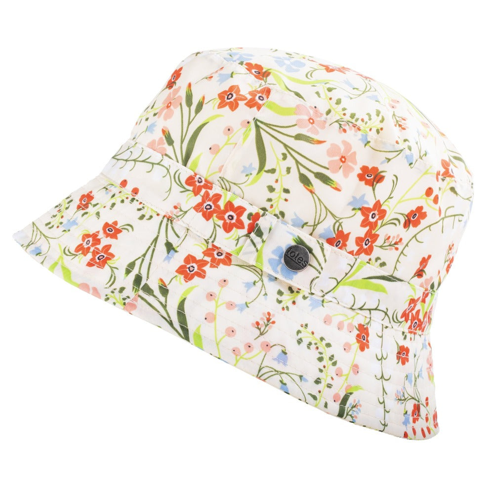 Bucket Rain Hat in Wild Flowers Side Profile